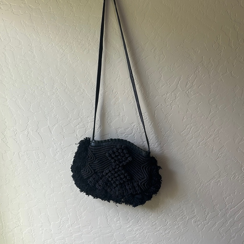 Cleobella Black Textured Shoulder Bag